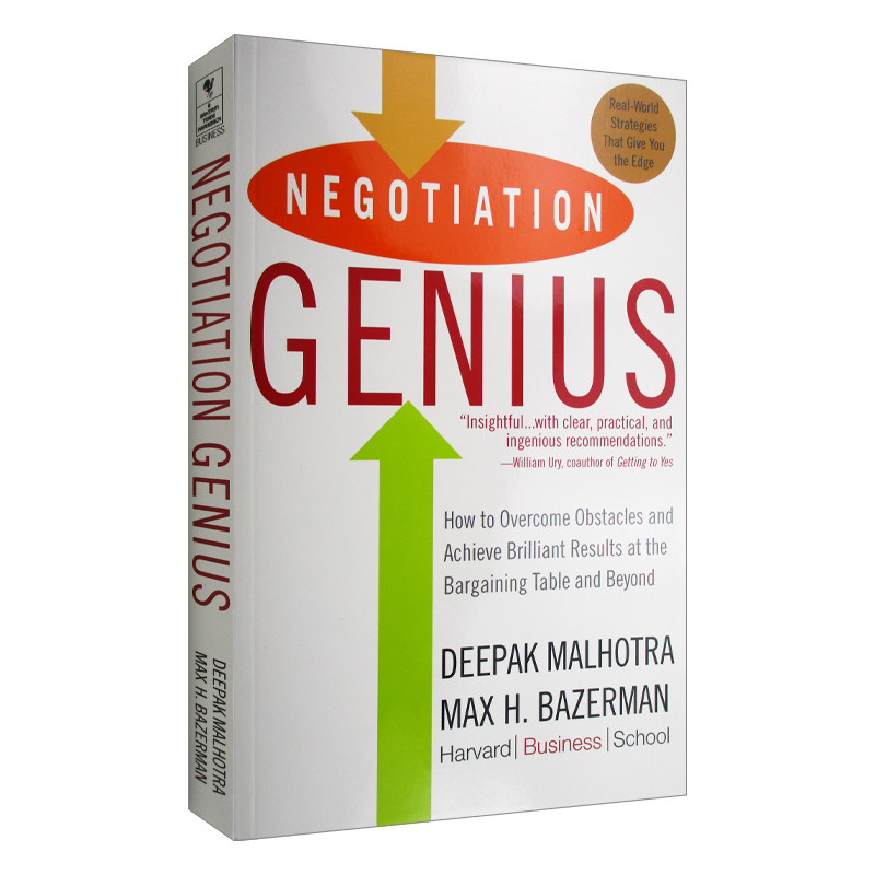 哈佛经典谈判术 Negotiation Genius 英文原版自我管理提升读物 进口谈判话术书籍