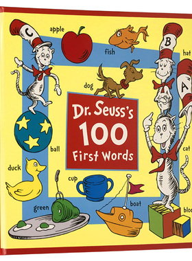 苏斯博士 100个初学英文单词 Dr. Seuss's 100 First Words 戴帽子的猫 英文原版儿童英语启蒙纸板书 阅读辅导读物