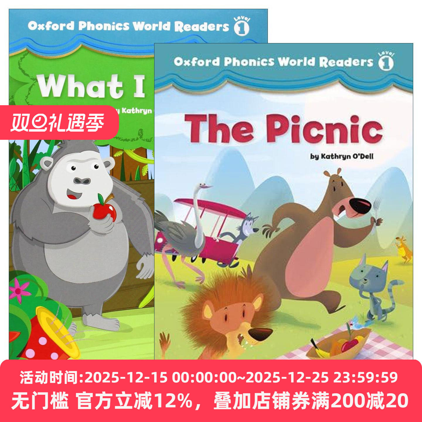英文原版 Oxford Phonics World Readers Level 1 牛津自然拼读阅读绘本1级 2本套装 自然拼读分级读物 英文版 进口英语原版书籍