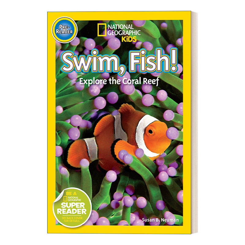 swim fish 国家地理儿童分级读物预备级 游泳吧 鱼 英文版 进口英语
