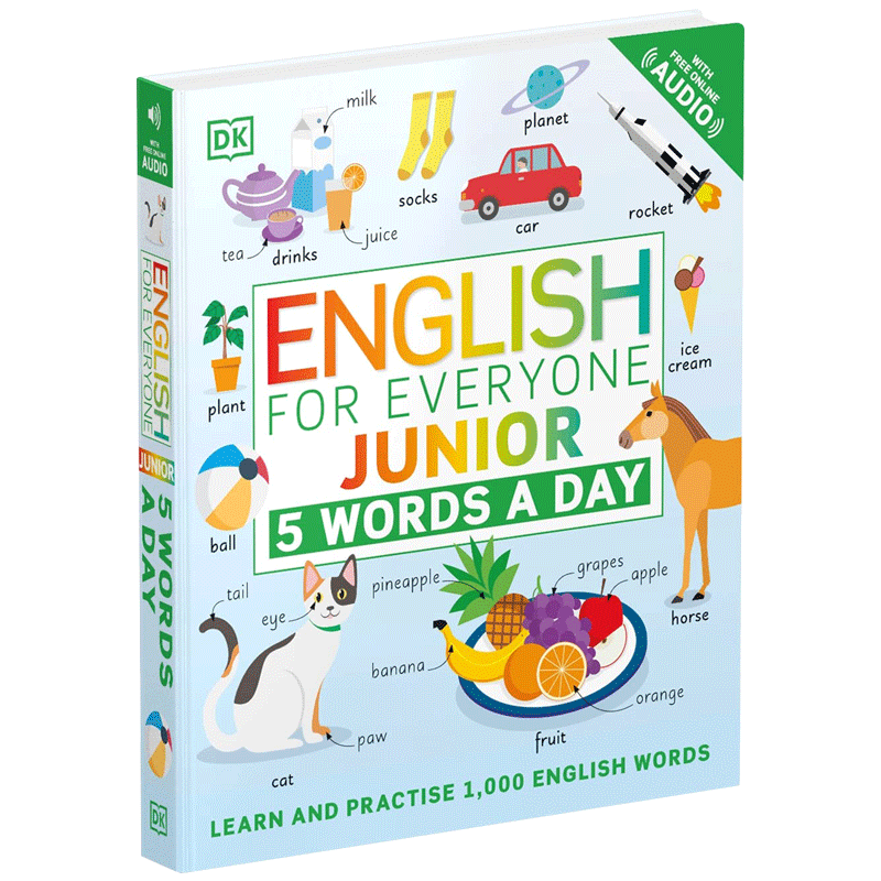 DK少儿初级英语 每天5个单词 English for Everyone Junior 5 Words a Day 精装 英文原版小学英语教辅 进口英语书籍