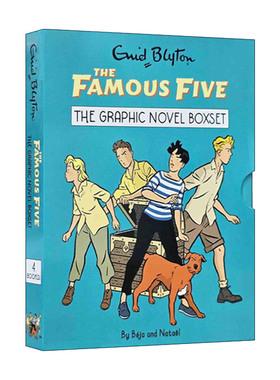 英文原版 Famous Five Graphic Novels 五个小伙伴历险记 4册盒装漫画版 全彩幽默章节桥梁书 英文版 进口英语原版书籍