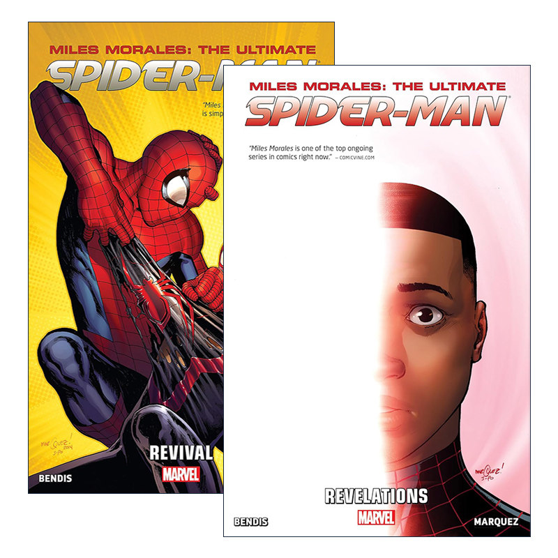 英文原版 Miles Morales Ultimate Spider-Man 迈尔斯·莫拉莱斯 终极蜘蛛侠 2册 漫威漫画 Brian Michael Bendis 英文版 进口书籍