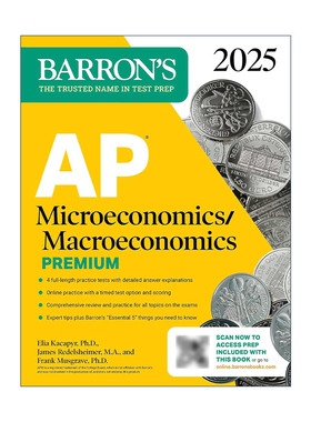 英文原版 AP Microeconomics Macroeconomics Premium 2025 巴朗AP微观经济学和宏观经济学 高级版 4套题+在线练习 进口英语书籍