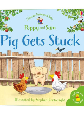 农场故事 猪被卡住的故事 Farmyard Tales Poppy and Sam Pig Gets Stuck 英文原版儿童启蒙故事绘本 进口英语书籍