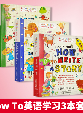 How To英语学习3本套装 write a story grammar spelling 写故事 语法 单词拼写 Simon Cheshire 英文原版儿童读物 进口英语书籍