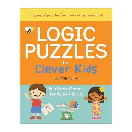 英文原版 Logic Puzzles for Clever Kids 给聪明孩子的逻辑谜题书 益智推理游戏活动 锻炼大脑思维能力 Molly Lynch 英文版