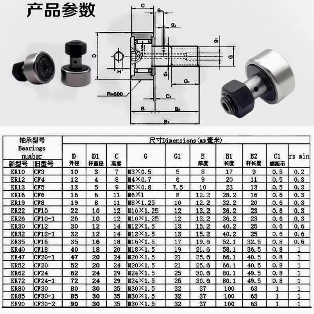 THK轴承CF3 CF4 CF5 CF6 CF8 CF10 CF12 CF16 CF18 CF20 UU A UUR