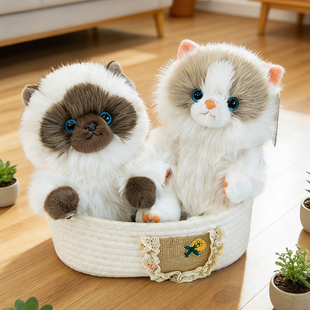仿真猫咪动物毛绒玩偶公仔生日礼物包包挂件暹罗猫布娃娃装饰物娃
