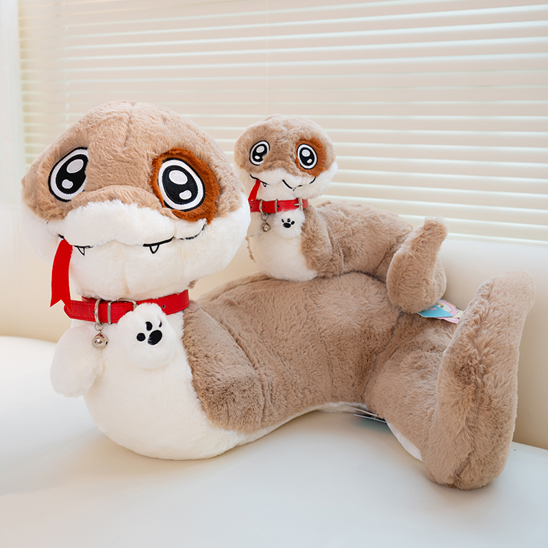 正版小狗蛇点点玩偶毛绒玩具可爱吐舌头蛇公仔睡觉抱枕生日礼物女