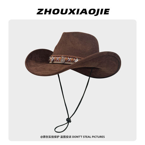 复古川西旅游骑士帽百搭登山帽子