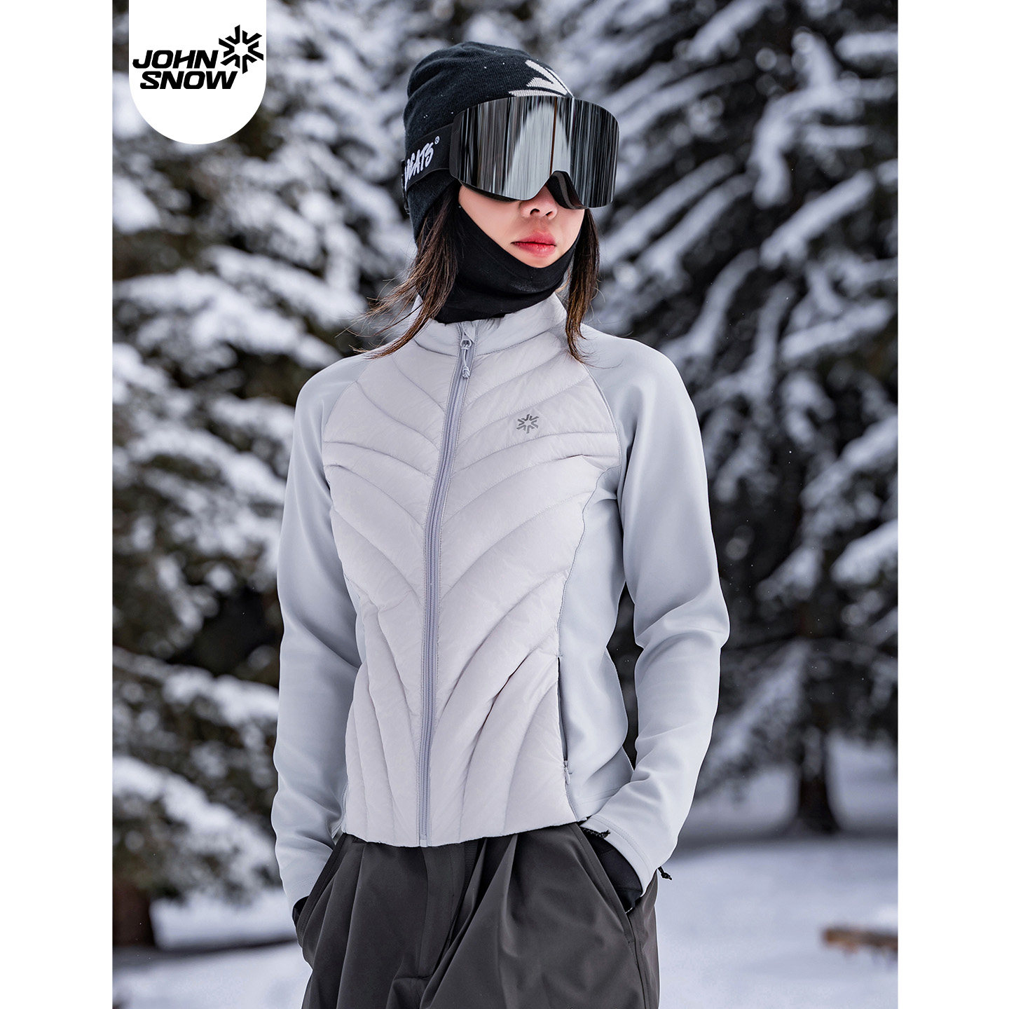 John snow滑雪羽绒内胆户外运动保暖女男秋冬外套中间层修身打底