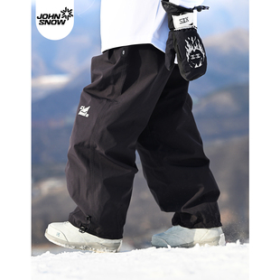 john snow联名款滑雪裤背带裤女男款3L雪裤单板双板防水专业美式