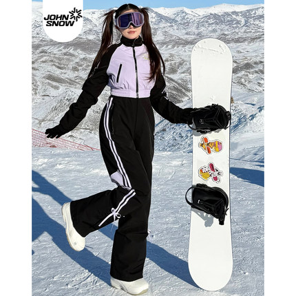 john snow滑雪服女款单双板防水滑雪衣裤套装25新款背带裤显腿长
