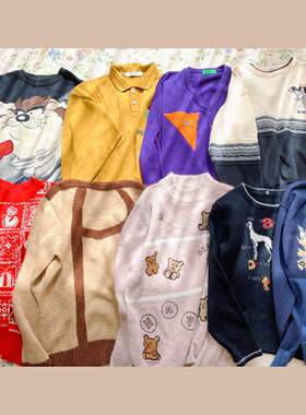 vintagebf风童趣卡通人物毛衣