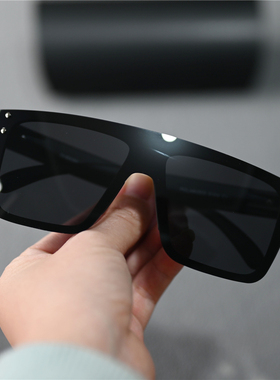 连体偏光太阳镜男士墨镜黑色防晒潮流帅气水银镀膜一体片高档眼镜