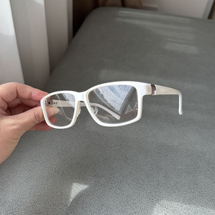 男士白框近视眼镜女士运动TR90时尚白色镜框可配度数超韧镜架全白