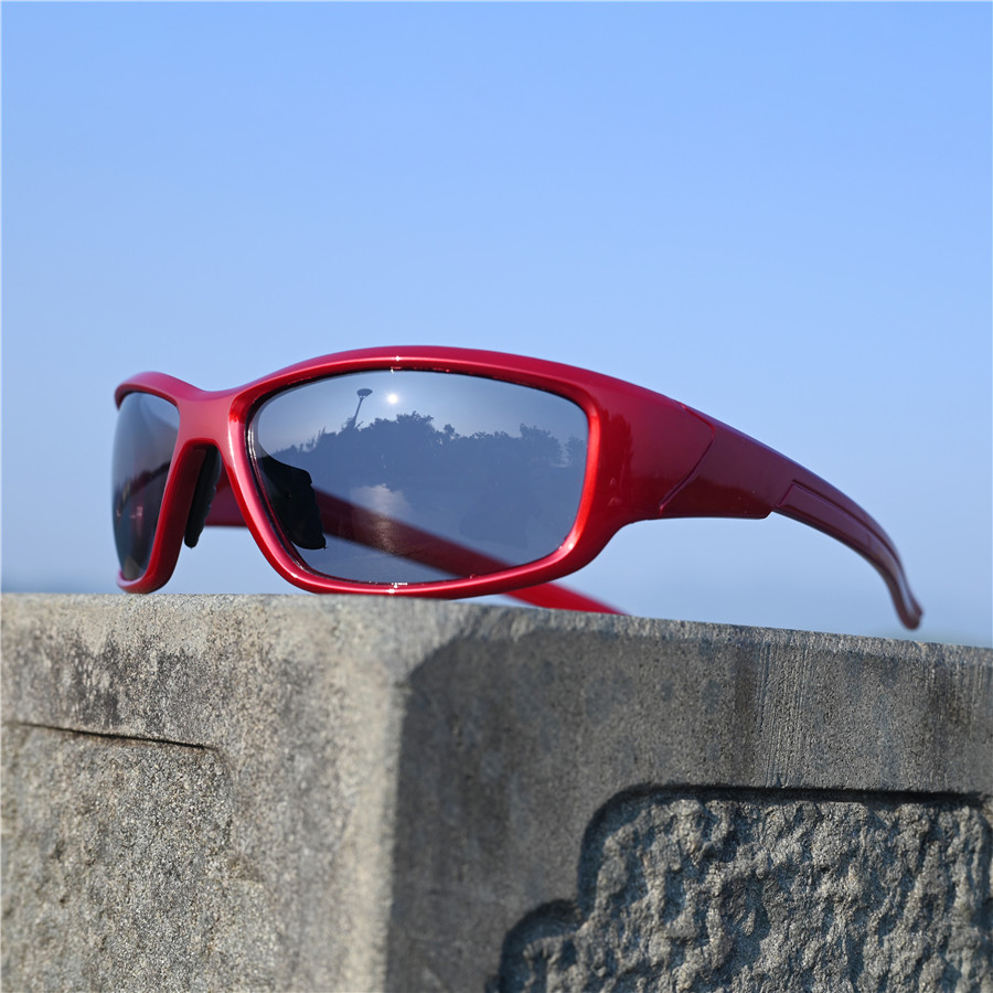 大红色女士跑步太阳镜偏光镜防风镜户外运动小脸防晒骑车墨镜骑行