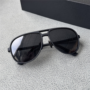 超轻女士偏光太阳镜男士小脸墨镜蛤蟆镜飞行员式砂黑框TR90弹性框