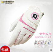 包邮 高尔夫手套女款 双手左右手练习手套PU皮小羊皮透气耐磨特价