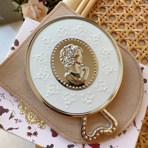 贵族浮雕高级便携金属ins小镜子