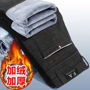 裤 2024秋冬加绒加厚休闲裤 保暖带绒百搭冬季 宽松直筒长裤 子男 男士