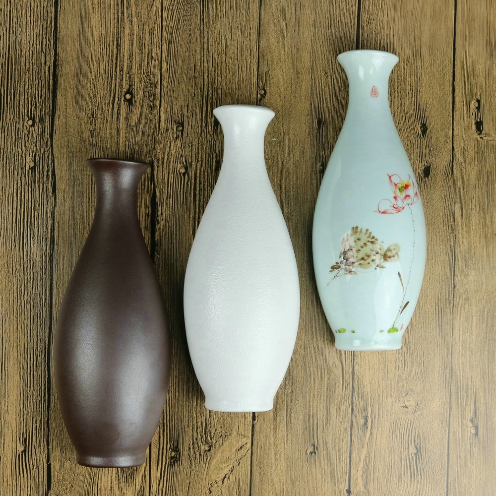 墙上壁挂水培花瓶创意欧式垂吊悬挂式花器装饰品花插陶瓷手绘花盆