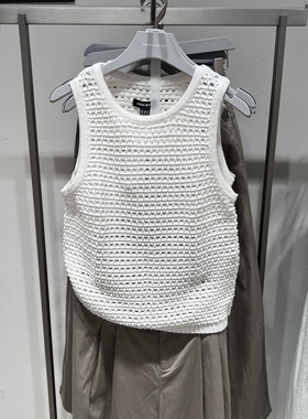 UR国内代购2025夏季女装时尚休闲肌理镂空圆领针织背心UWU950008