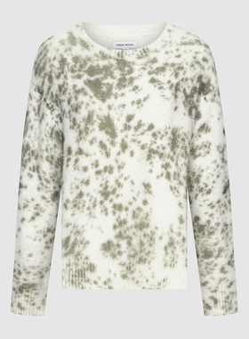 UR国内代购2025冬季女装时尚潮流不规则晕染毛绒针织衫UYV950064