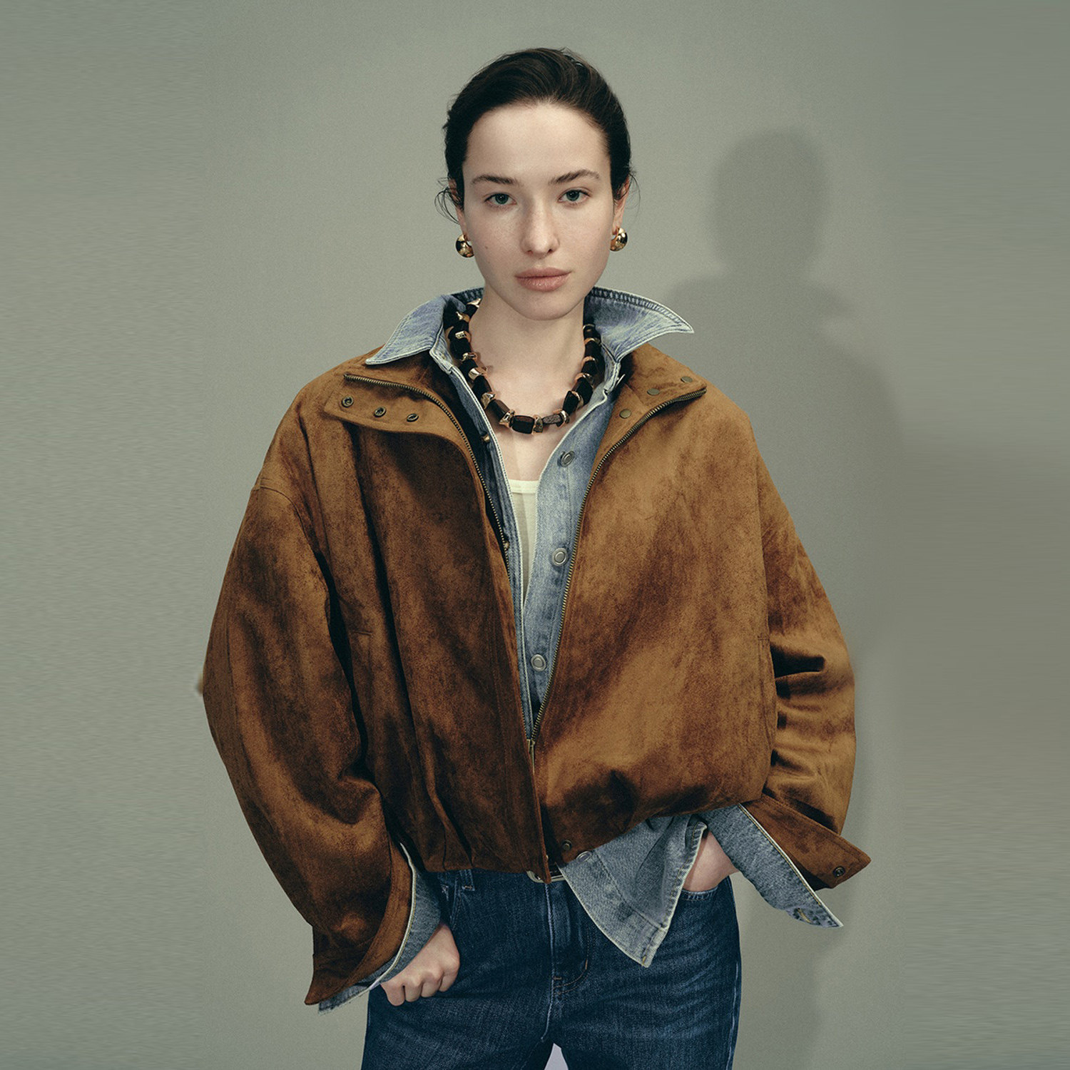 UR国内代购2026春季新款女装休闲百搭立领超宽松外套UWU160002,女装/女士精品,短外套,淘宝优惠券,粉丝福利购,淘宝优惠卷