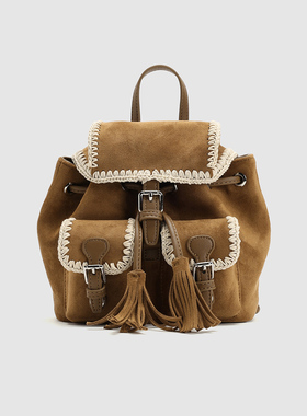 UR国内代购2025冬季新款女士百搭潮复古撞色绒面背包UAYB60012