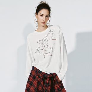 潮流飞马射手座印花圆领长袖 女装 T恤UYV460013 2025冬季 UR国内代购