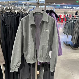 UR国内代购2026春季男装潮流做旧印花超宽松夹克外套UUV160016