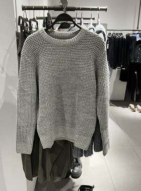 UR国内代购2025春季男百搭都市休闲格雷系肌理感针织衫UMU950001