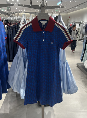 UR国内代购2025秋季女装休闲撞色字母棉质超短款连衣裙UYL750106