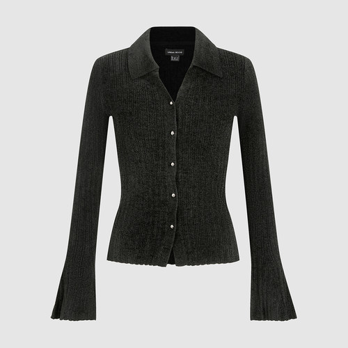 UR国内代购2026秋季女装气质简约花边翻领排扣针织开衫UWM960131