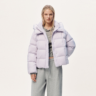 UR国内代购2025冬季女装简约休闲绗缝连帽宽松羽绒外套UYY150087