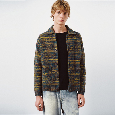 UR国内代购2025冬季男装休闲流光风肌理感纽扣针织开衫UML950045