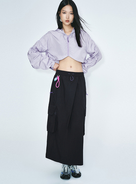 UR国内代购2025夏季女装休闲工装风口袋挂件装饰半裙UYV550019