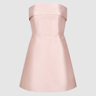 UR国内代购2026春季女装休闲优雅缎面一字领短款连衣裙UYL760009