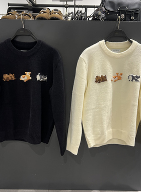 UR国内代购2025冬季男装休闲趣味萌宠图案圆领针织衫UUY950006