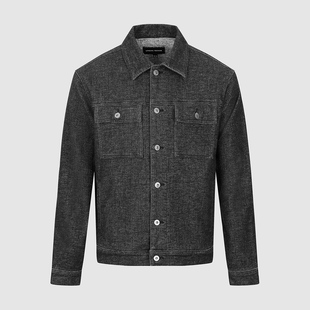 UR国内代购2025冬季男装休闲复古水洗双口袋牛仔外套UMF850085