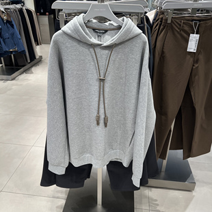 UR国内代购2026春季男装时尚连帽抽绳绳结超宽松卫衣UMF460010