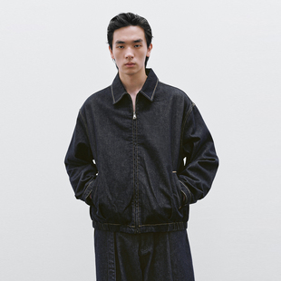 时尚 男装 简约丹宁翻领拉链牛仔外套UMF850088 2025冬季 UR国内代购