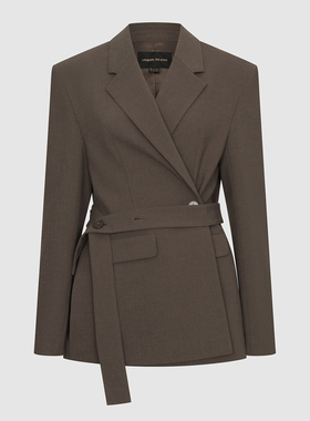 UR国内代购2025秋季女装复古通勤风腰带宽松西装外套ULU150004