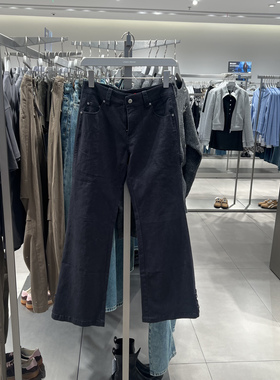 UR国内代购2025秋季女装简约休闲风工装风搭扣喇叭裤UYV650116