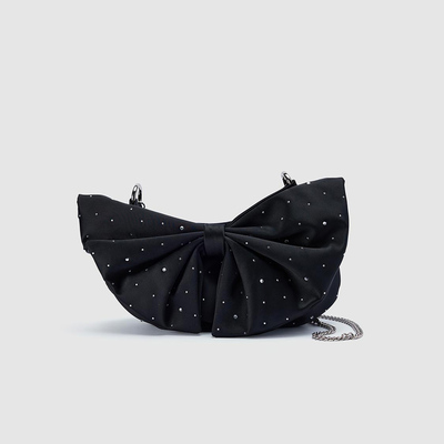 UR国内代购2025夏季女士时尚风蝴蝶结钻饰手提斜挎包UAWB50152