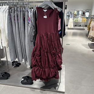 UR国内代购2025春季女装时尚抽褶设计感拼接无袖连衣裙UYV750029