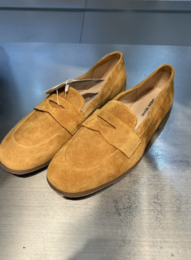 UR国内代购2026春季新款女士时尚真皮复古平底乐福鞋UAWS60004