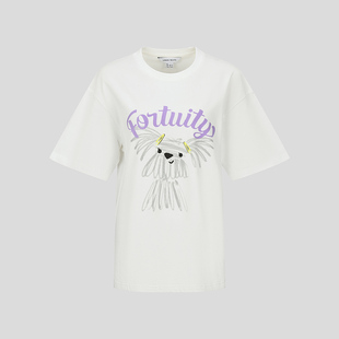 UR国内代购2026春季女装都市百搭撞色趣味萌宠印花T恤UYU460061